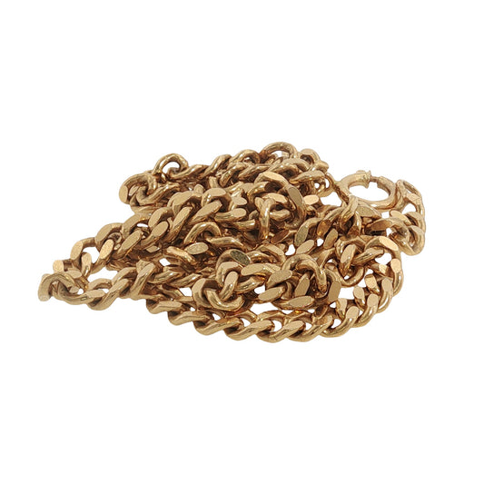 Vintage Portuguese 19k Gold Curb Link Necklace