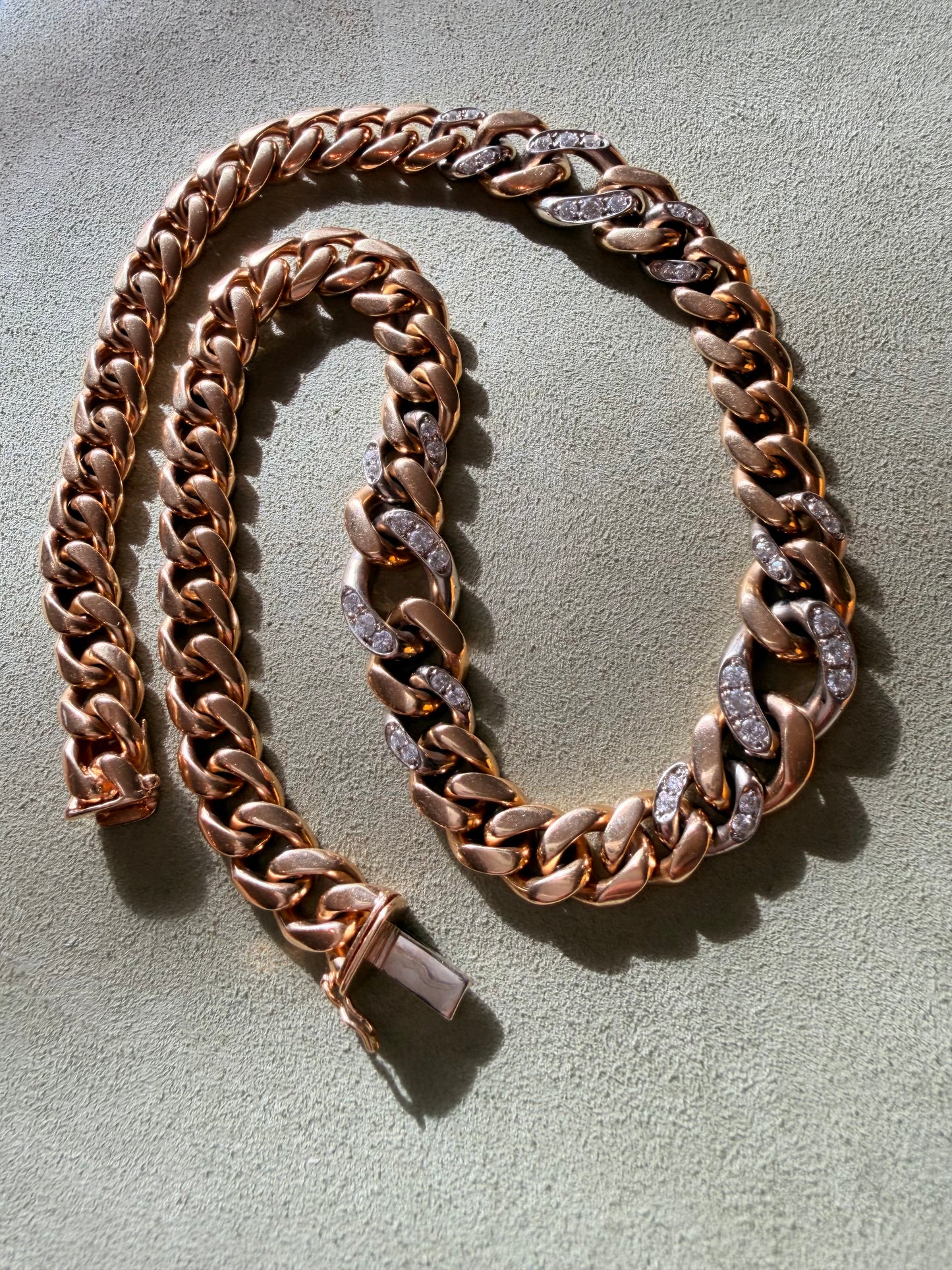 Bvlgari 1970’s Alternating Diamond Link Curb Necklace