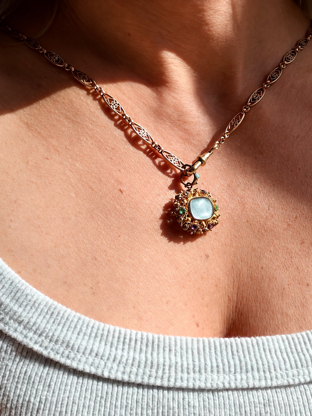 Georgian Dearest Acrostic Cannetille Pendant Circa 1820s