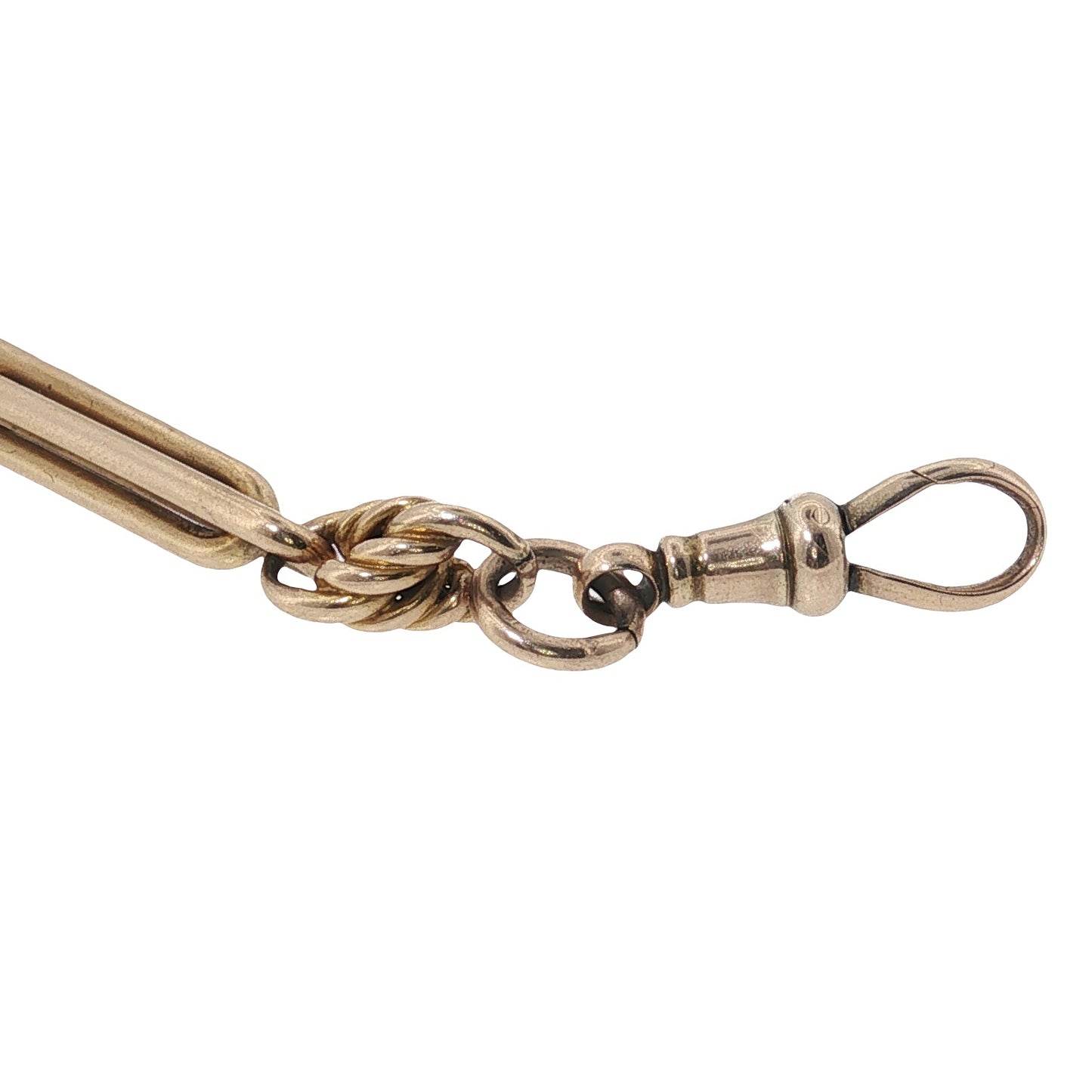 Antique Trombone Bar and Love Knot UK Watch Chain