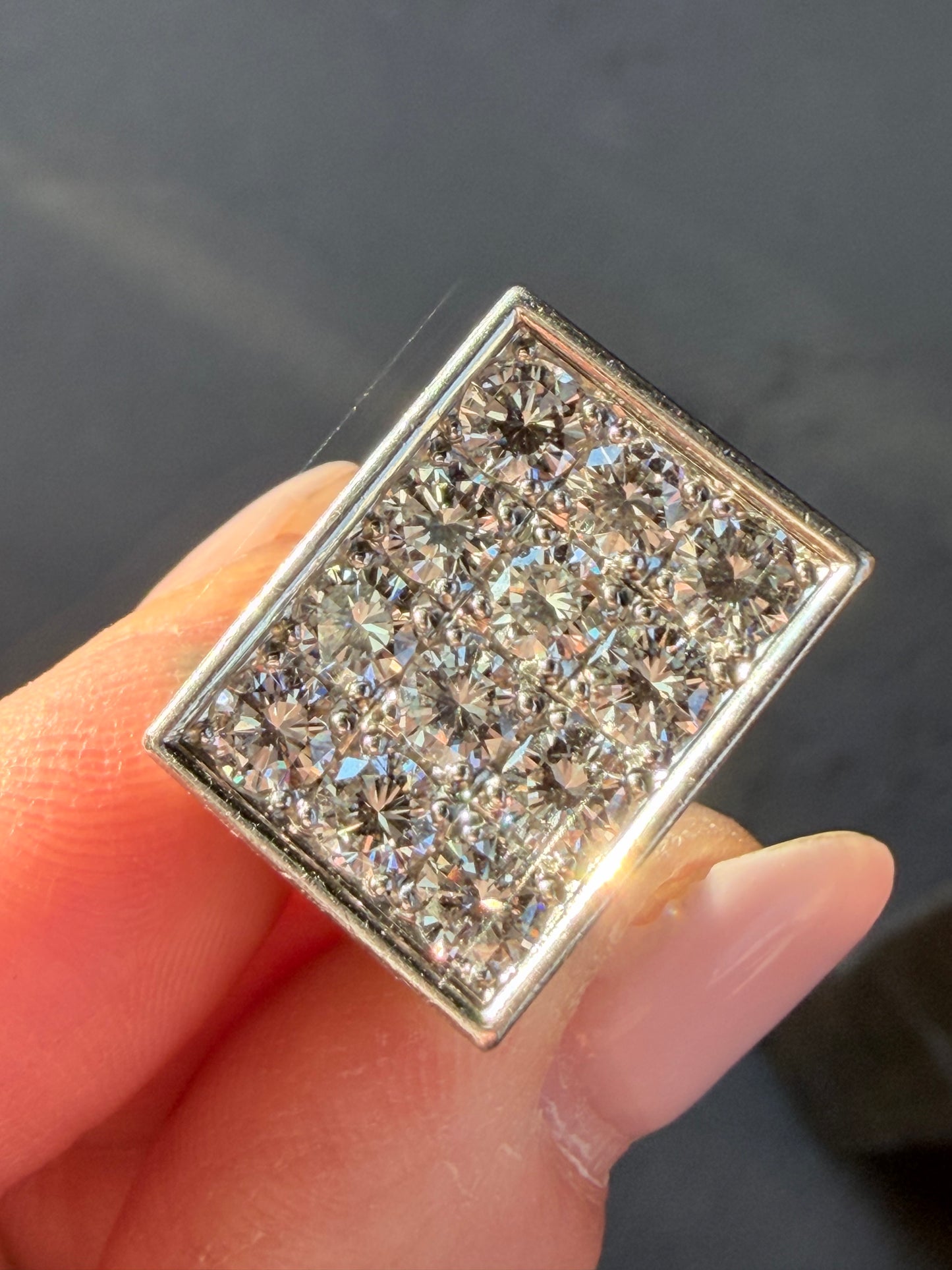 Vintage Diamond Mirror Signet Ring
