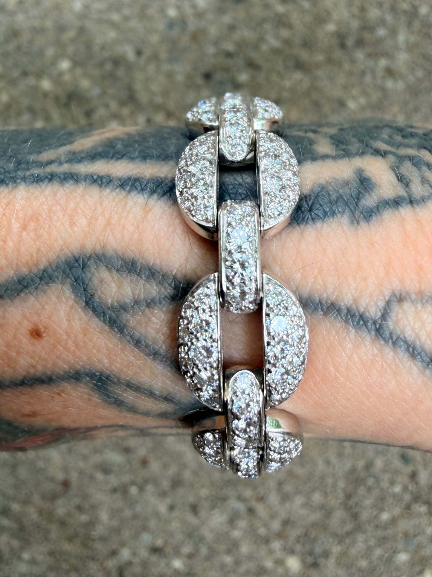 Vintage Cartier Himalia Mariner Diamond Pavé Bracelet