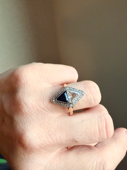 Edwardian Sapphire & Diamond Toi et Moi Ring
