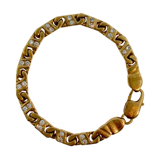 Vintage Diamond Wrapped Link Bracelet