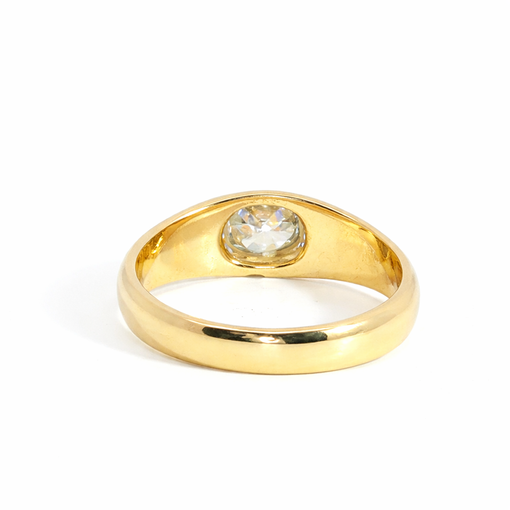 Vintage Old Mine Cut Diamond Flush Set Ring