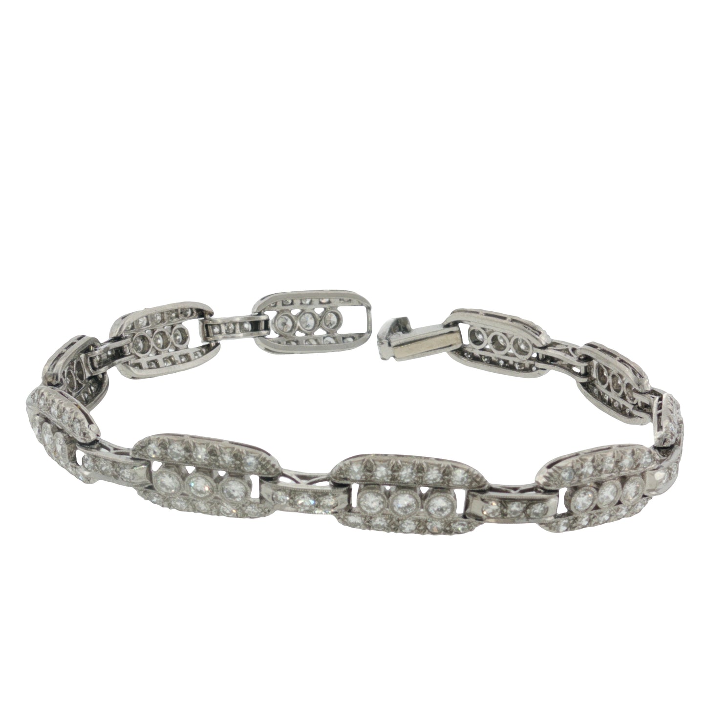 Art Deco Diamond and Platinum Link Bracelet