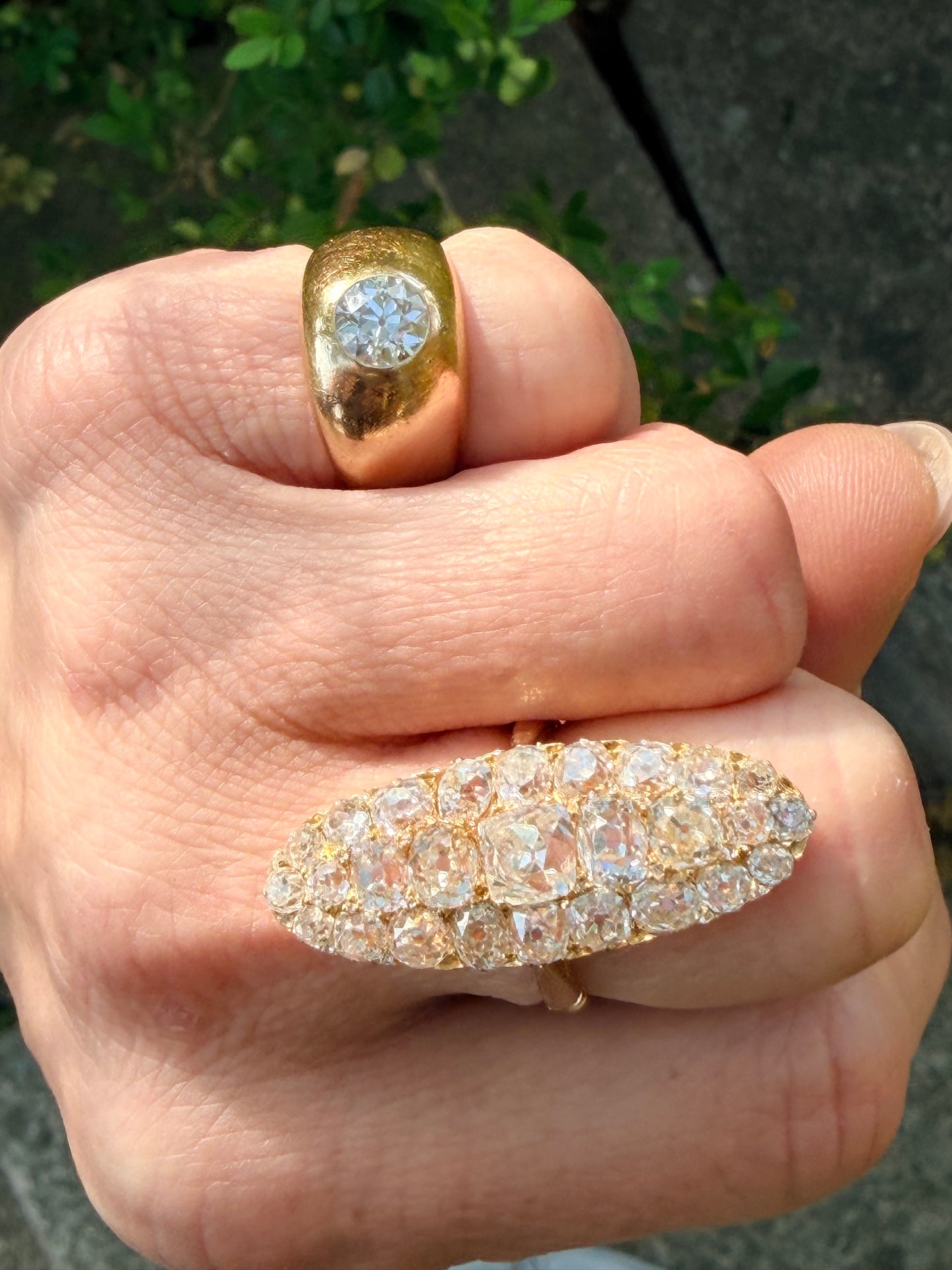 Old European Cut Diamond Dome Ring