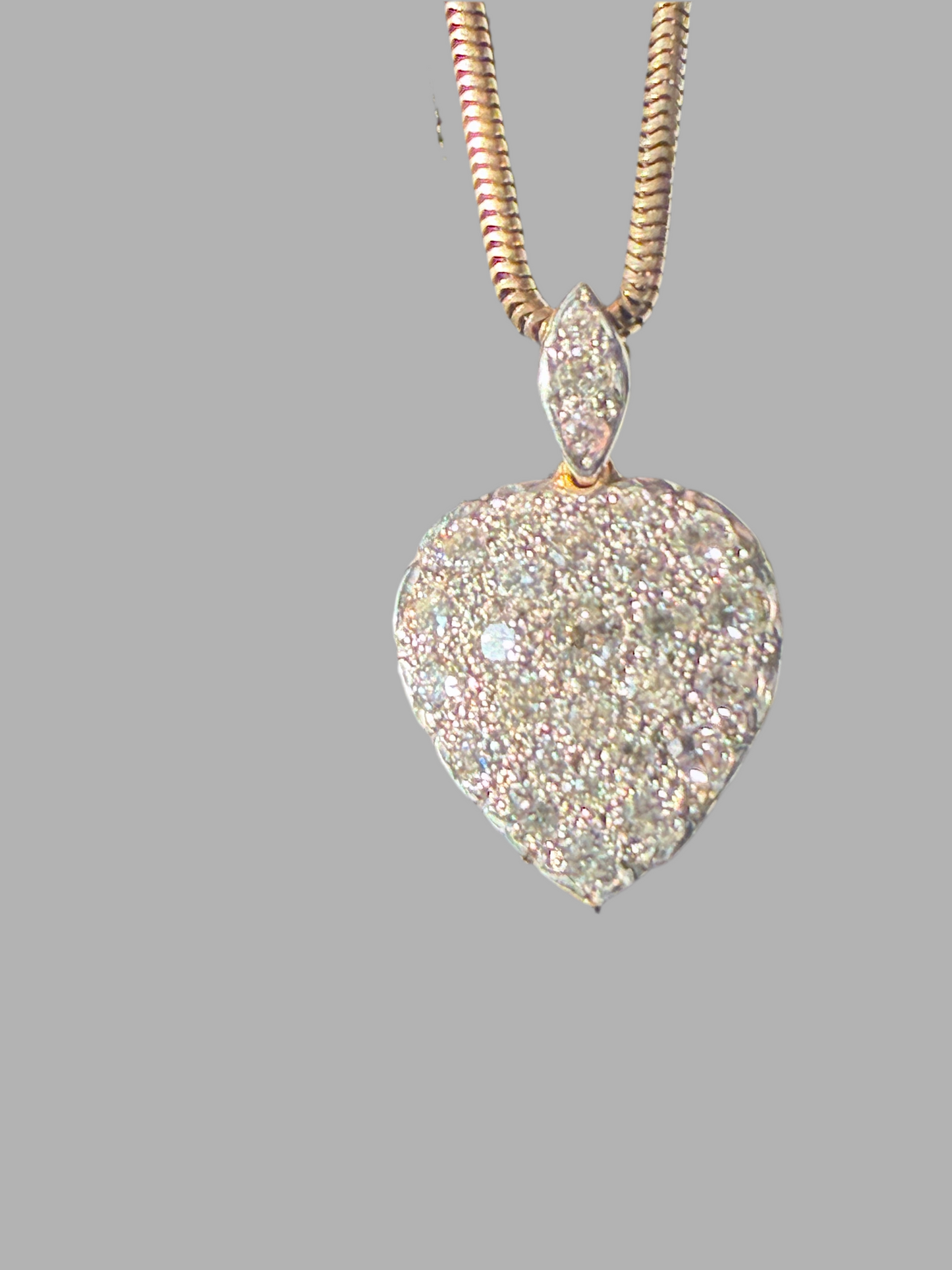 Antique Old Cut Diamond Heart Pendant