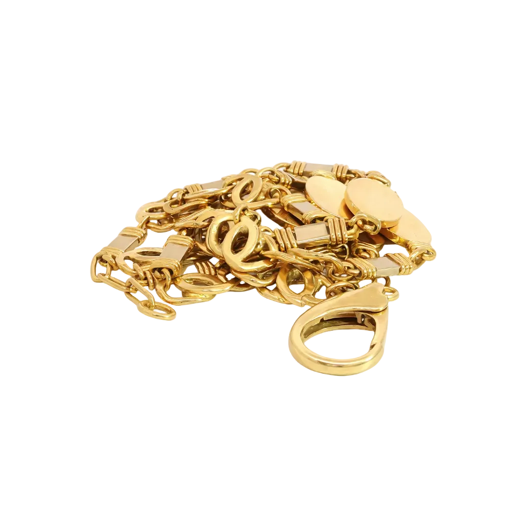 Vintage Italian Disk and Wrapped Link Chain
