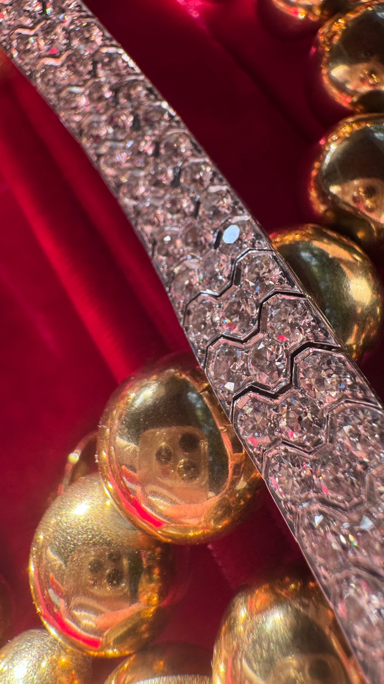 Art Deco Three-Row Honeycomb Diamond Bracelet