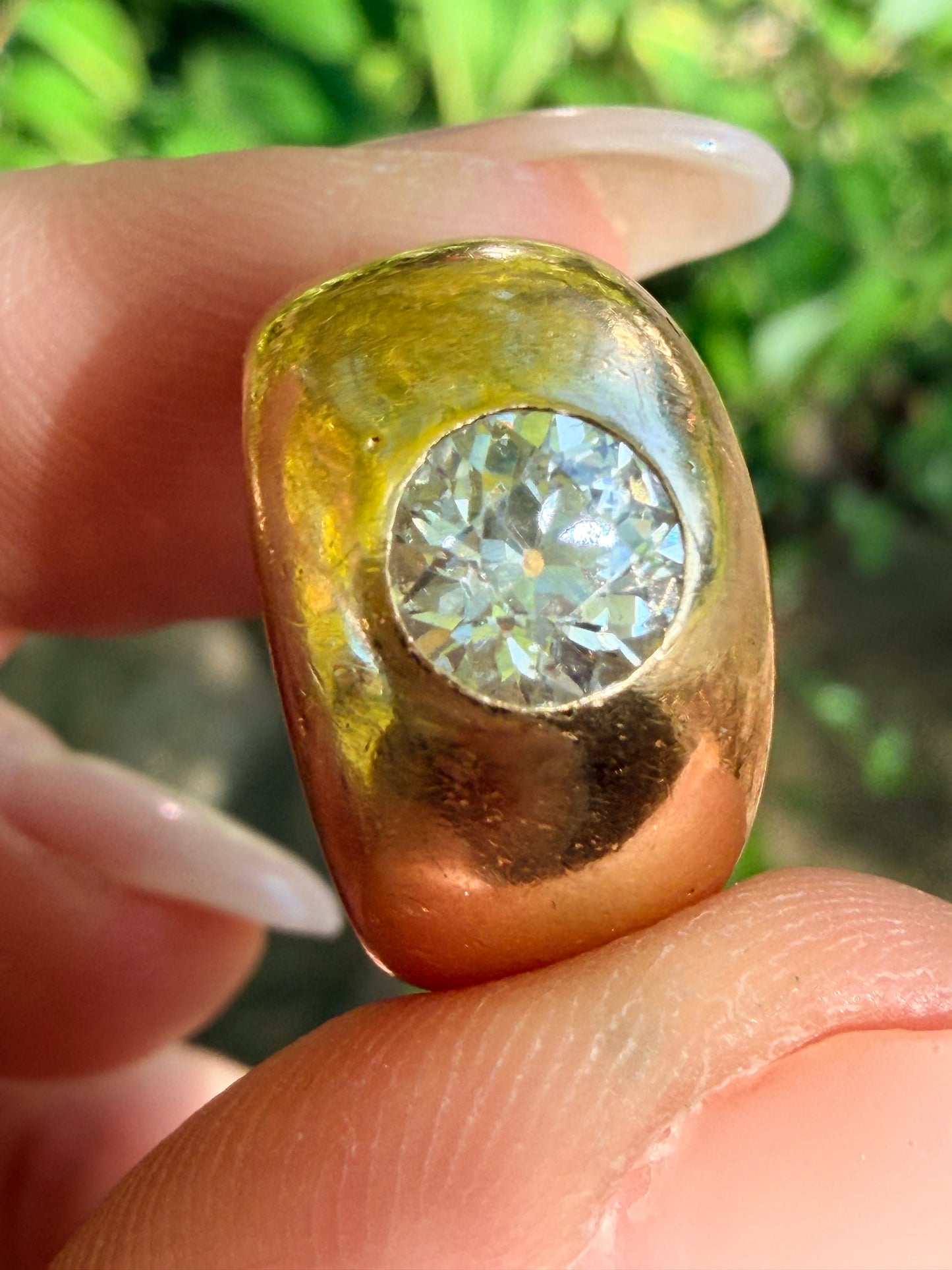 Old European Cut Diamond Dome Ring