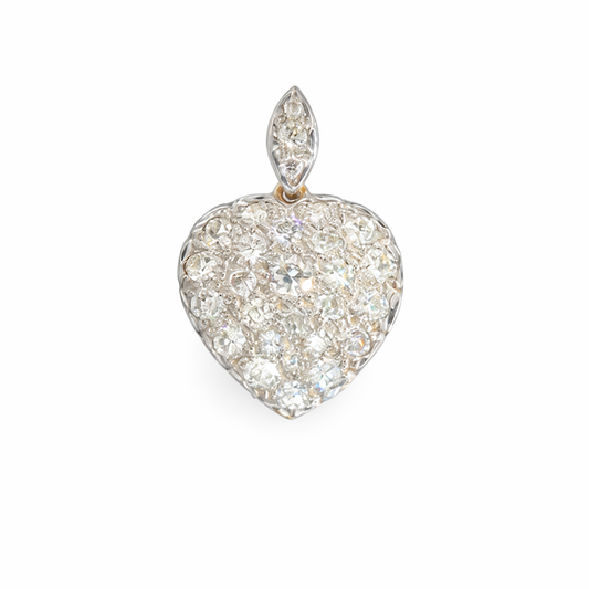 Antique Old Cut Diamond Heart Pendant