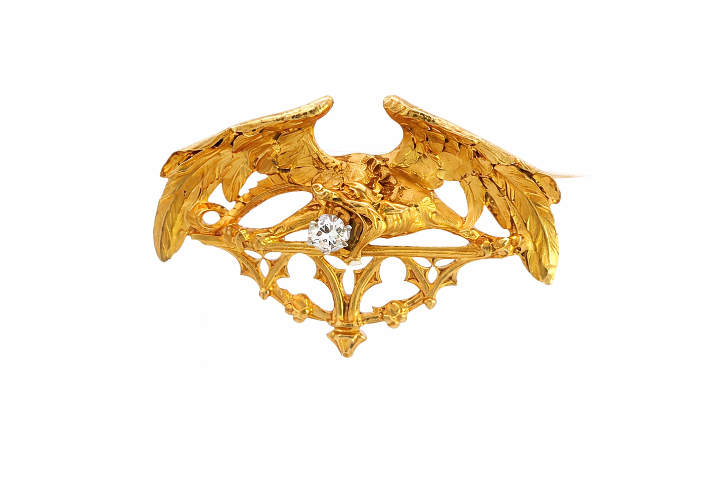 Victorian Diamond Dragon Brooch