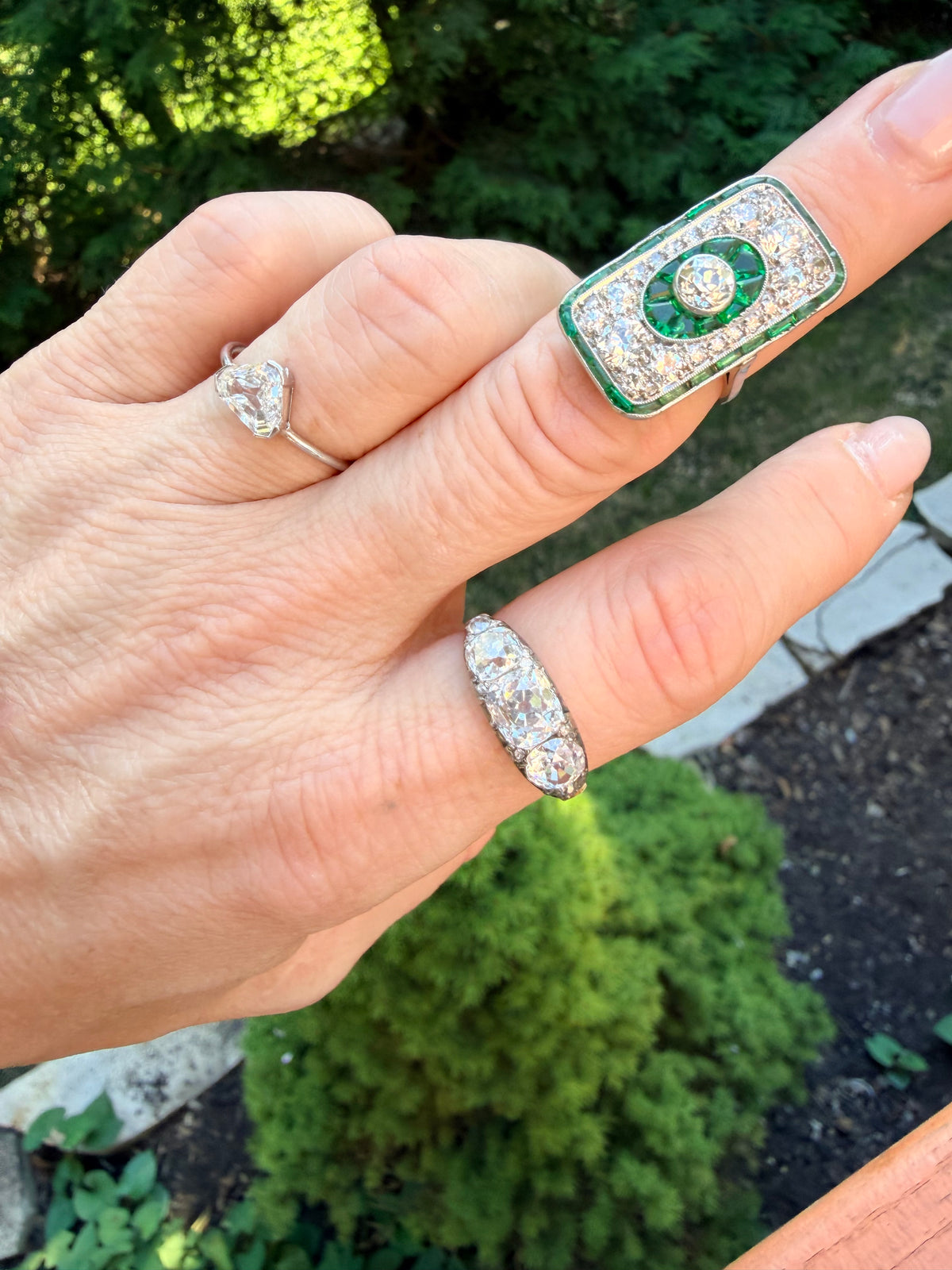 Trillion Diamond Solitaire Ring