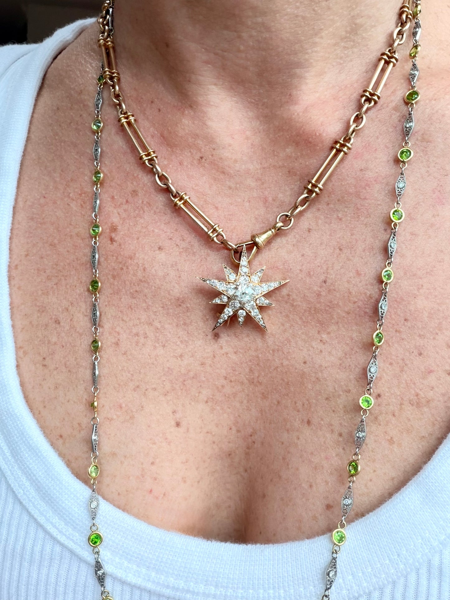 Victorian Old Cut Diamond Star Brooch