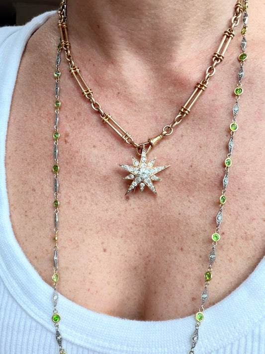 Victorian Old Cut Diamond Star Brooch
