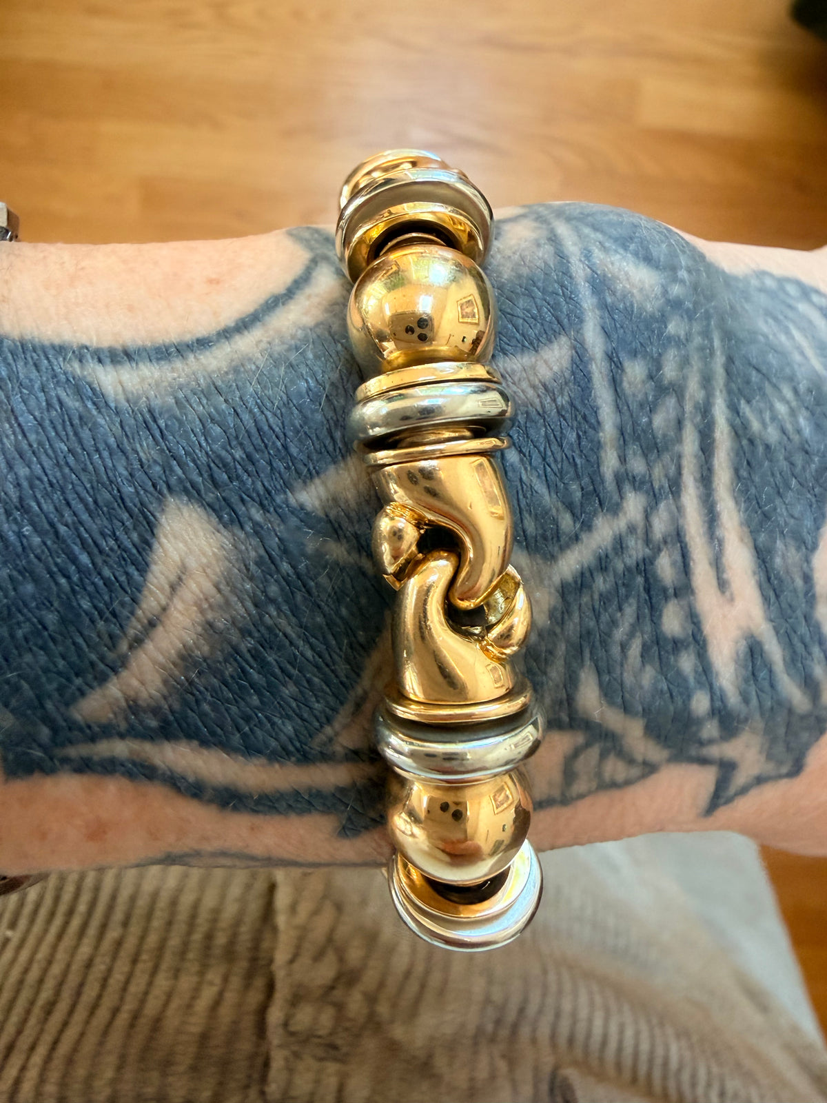 Bvlgari Two Tone Modular Gold Bracelet