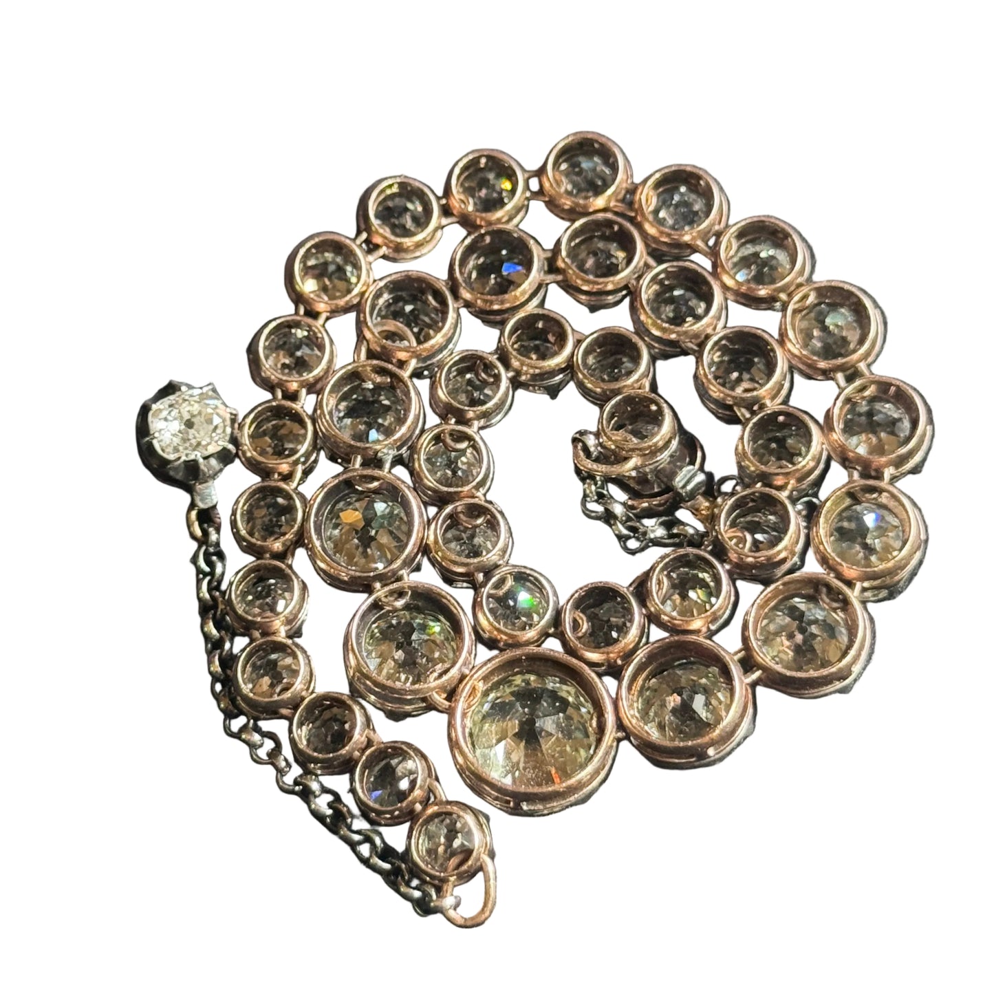 Victorian Old Cut Diamond Rivière Necklace