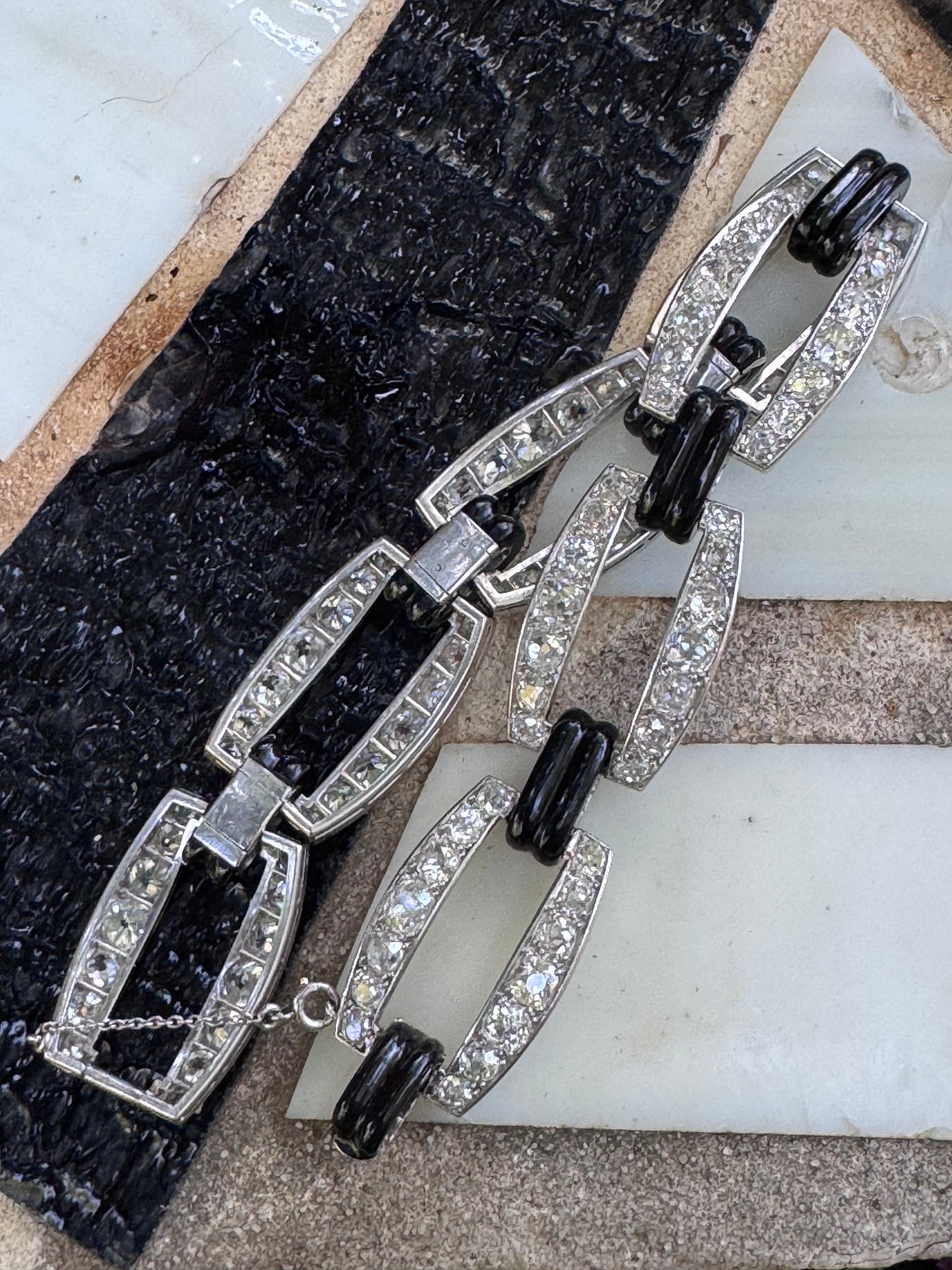 Fontana Art Deco Diamond & Onyx Bracelet