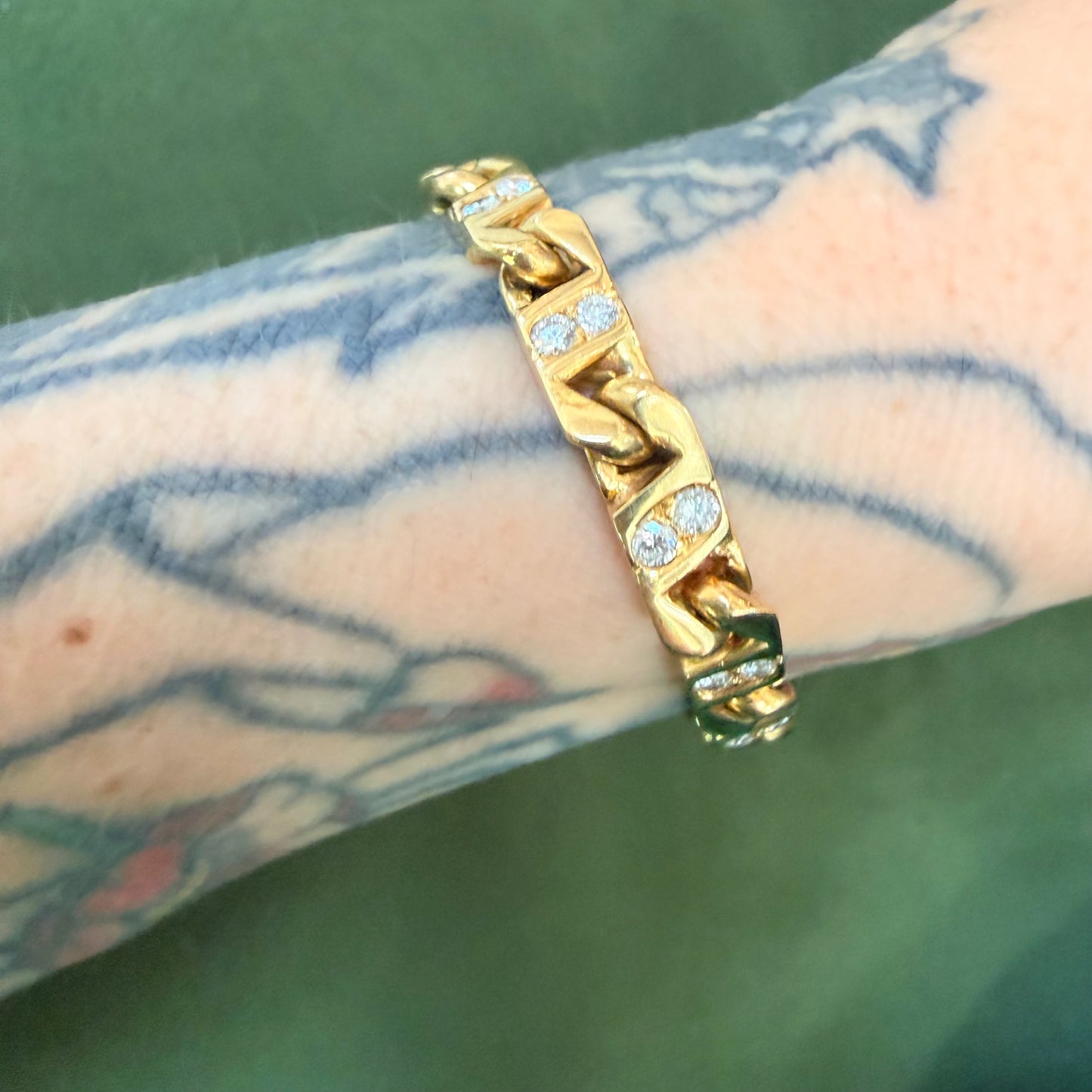 Vintage Diamond Wrapped Link Bracelet