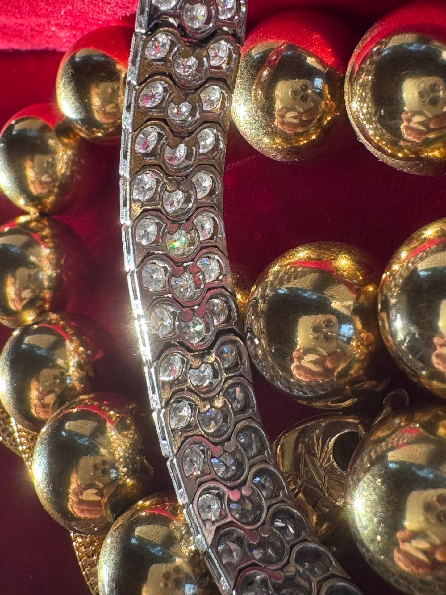 Art Deco Three-Row Honeycomb Diamond Bracelet