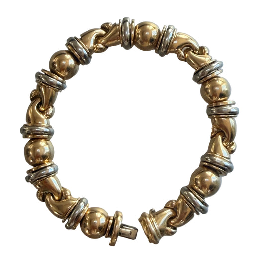 Bvlgari Two Tone Modular Gold Bracelet