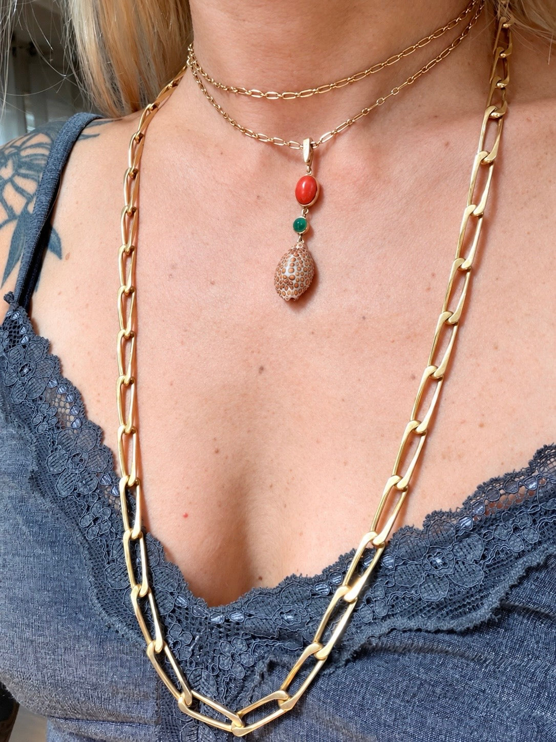 Vintage Cartier 18k Gold Lozenge Link Long Chain