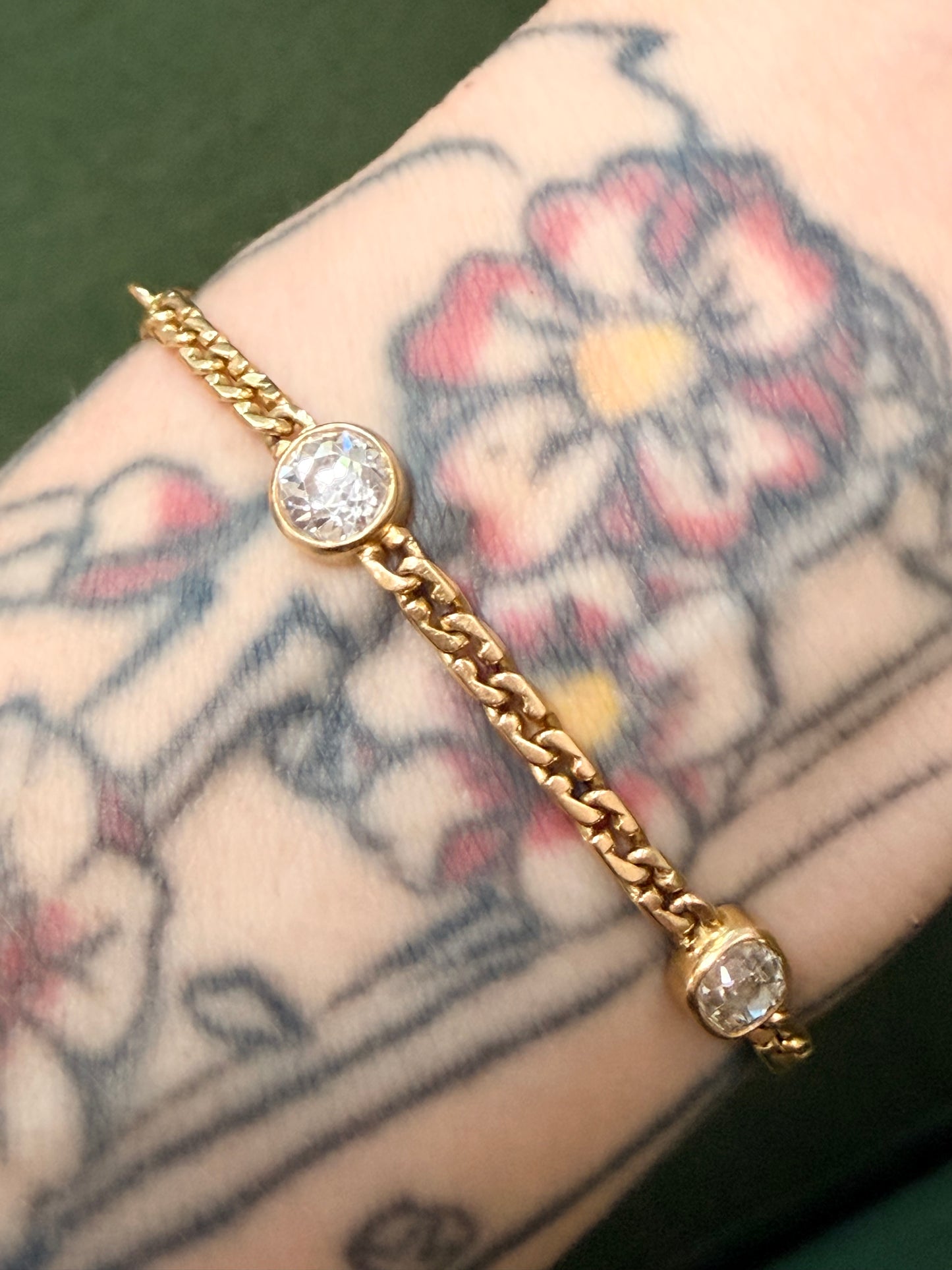 Vintage Puzzle Link Diamond Bracelet