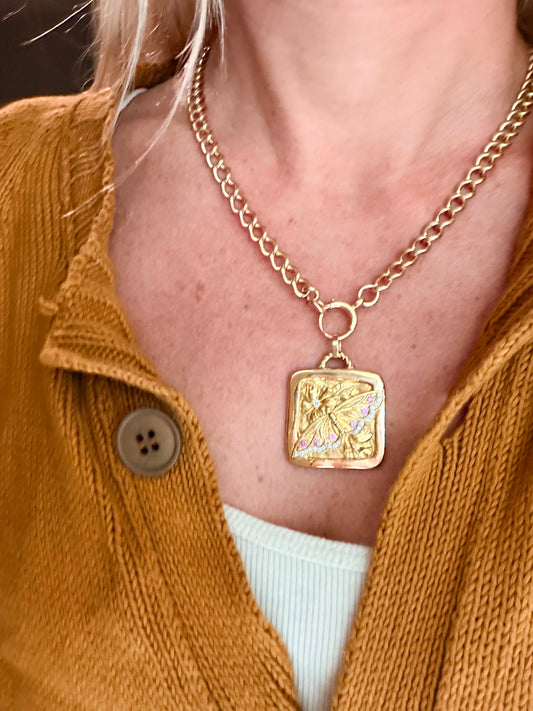 Vintage Seidengang Butterfly Pendant