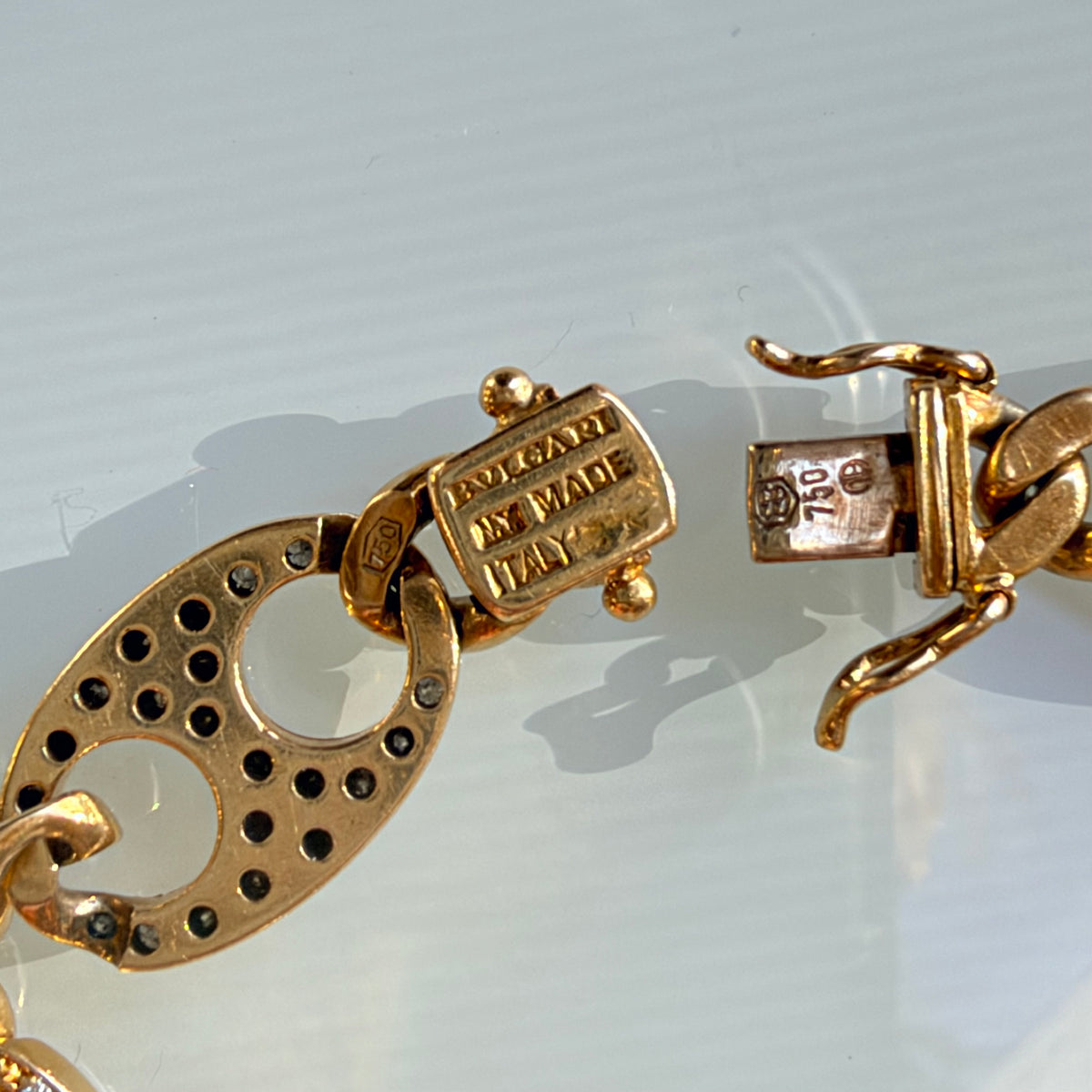 Vintage Bvlgari Diamond Anchor Bracelet