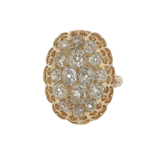 Antique Diamond Cluster Dress Ring