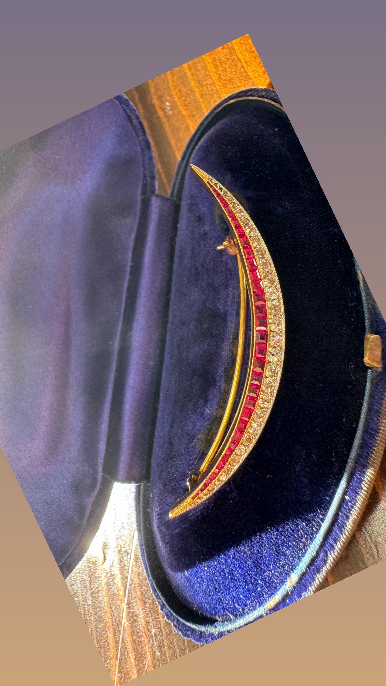 Victorian Ruby and Diamond Crescent