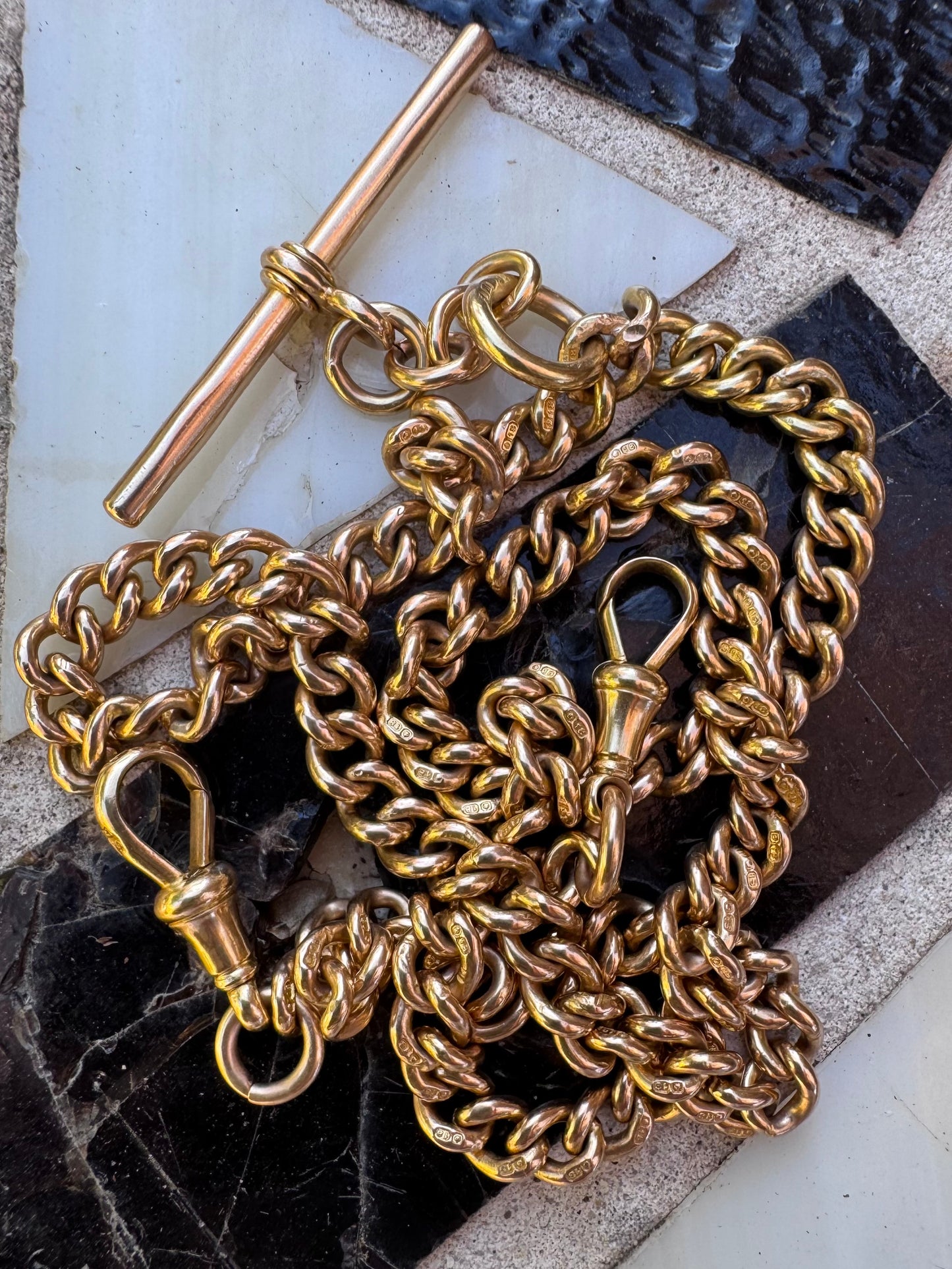 Victorian UK Hallmarked Curb Link Albert Watch Chain