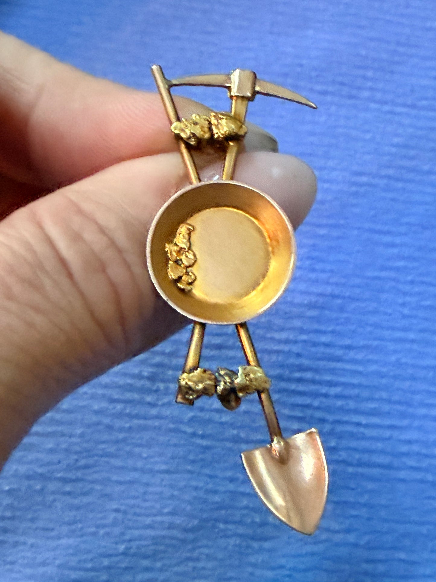 Vintage Panning For Gold Mining Brooch