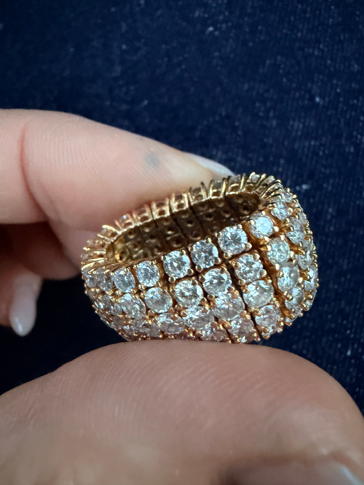 Vintage Five Row Mesh Diamond Ring