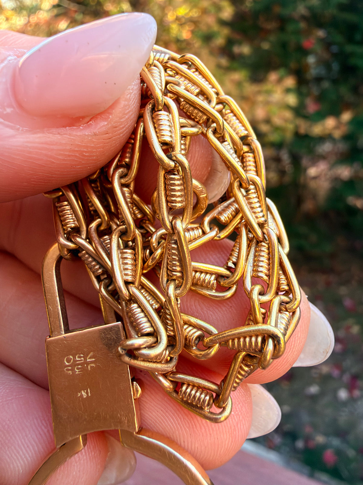 Antique Spiral Link Watch Chain