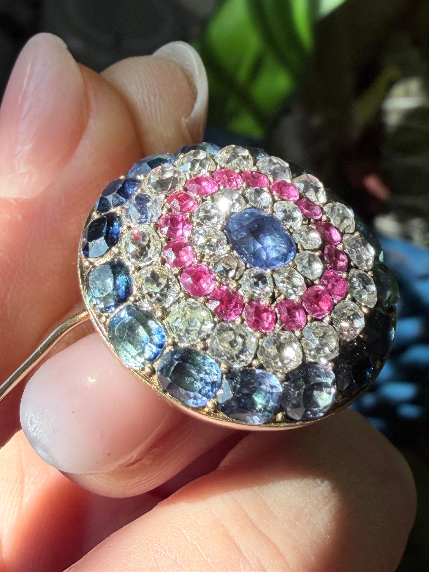 Victorian Gem-set Circular Brooch Pendant