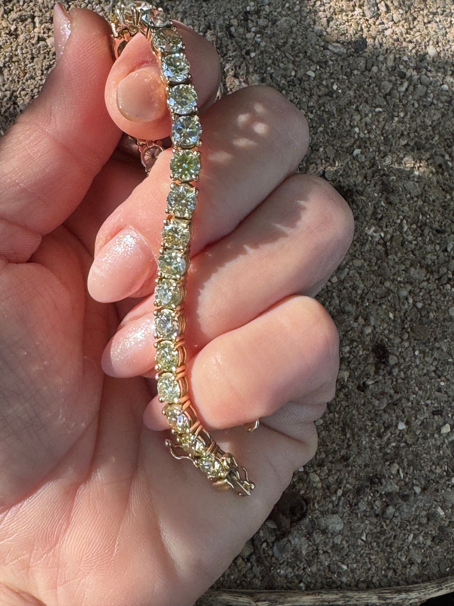 Estate 14k Yellow Gold Diamond Tennis Bracelet