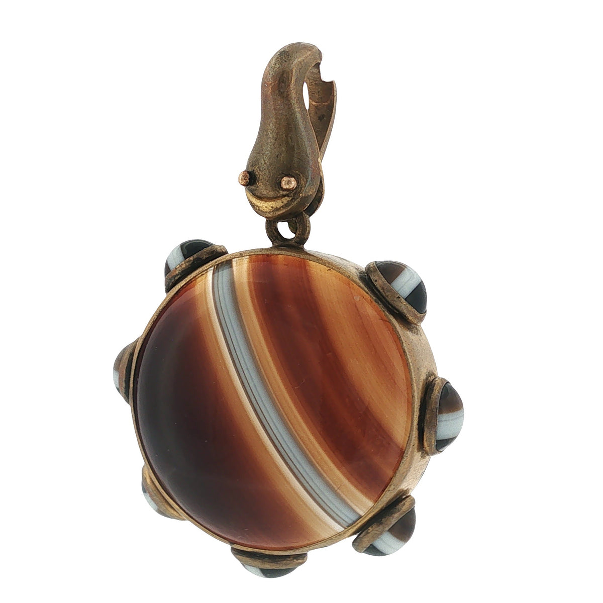 Vintage Banded Agate Snake Pendant