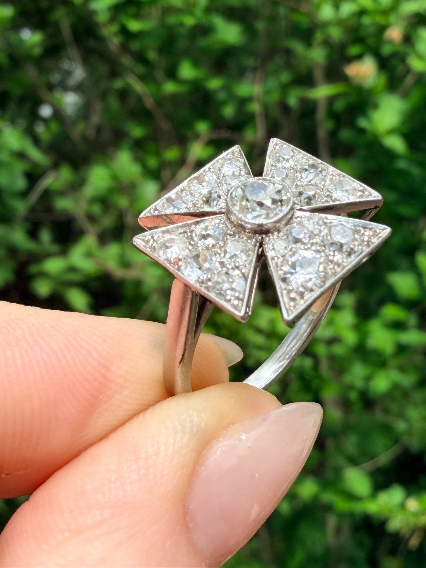 Maltese Cross Diamond Ring