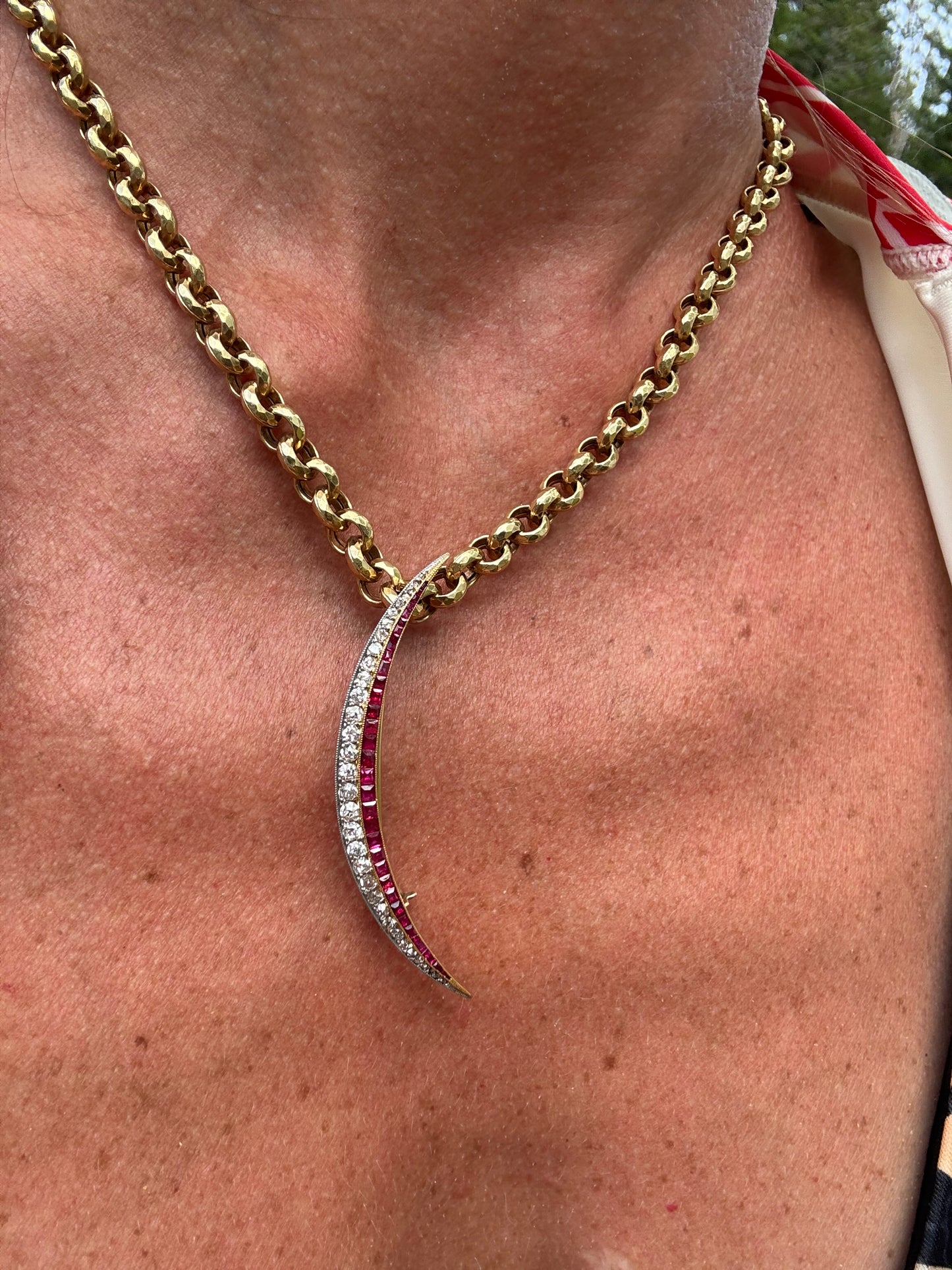 Victorian Ruby and Diamond Crescent