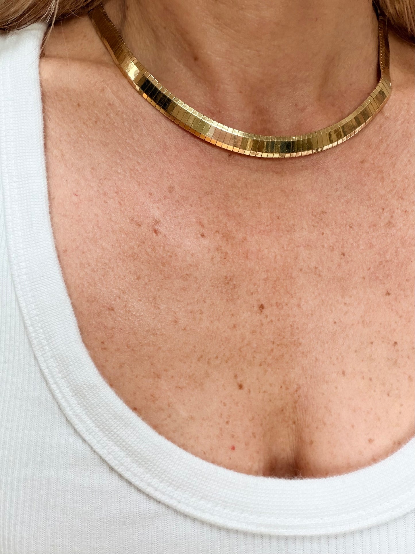Vintage Mirror Finish Italian Collar Necklace
