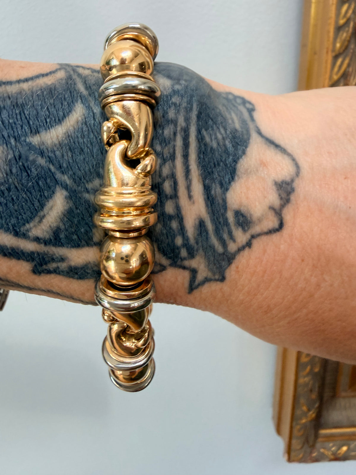 Bvlgari Two Tone Modular Gold Bracelet