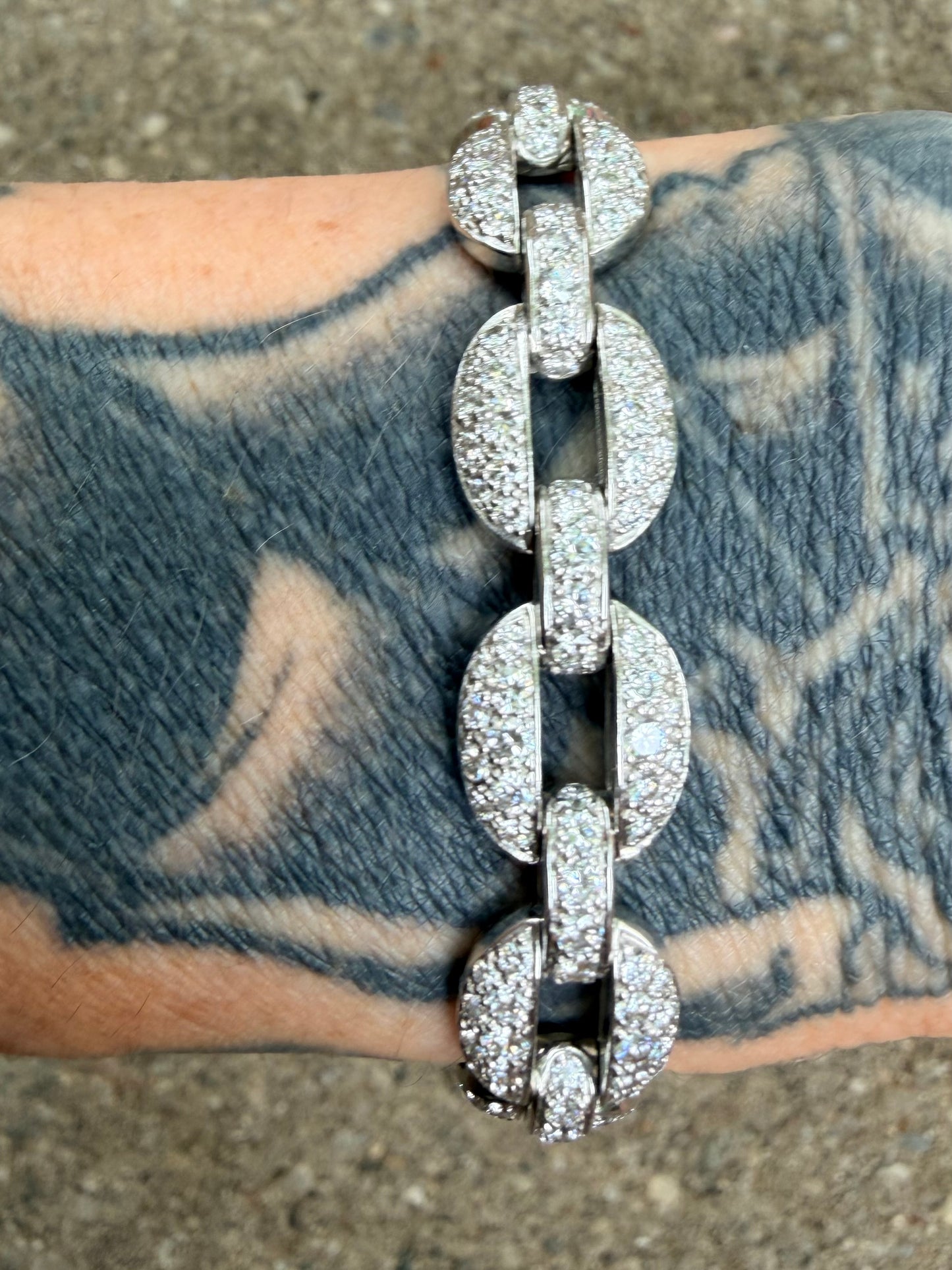Vintage Cartier Himalia Mariner Diamond Pavé Bracelet