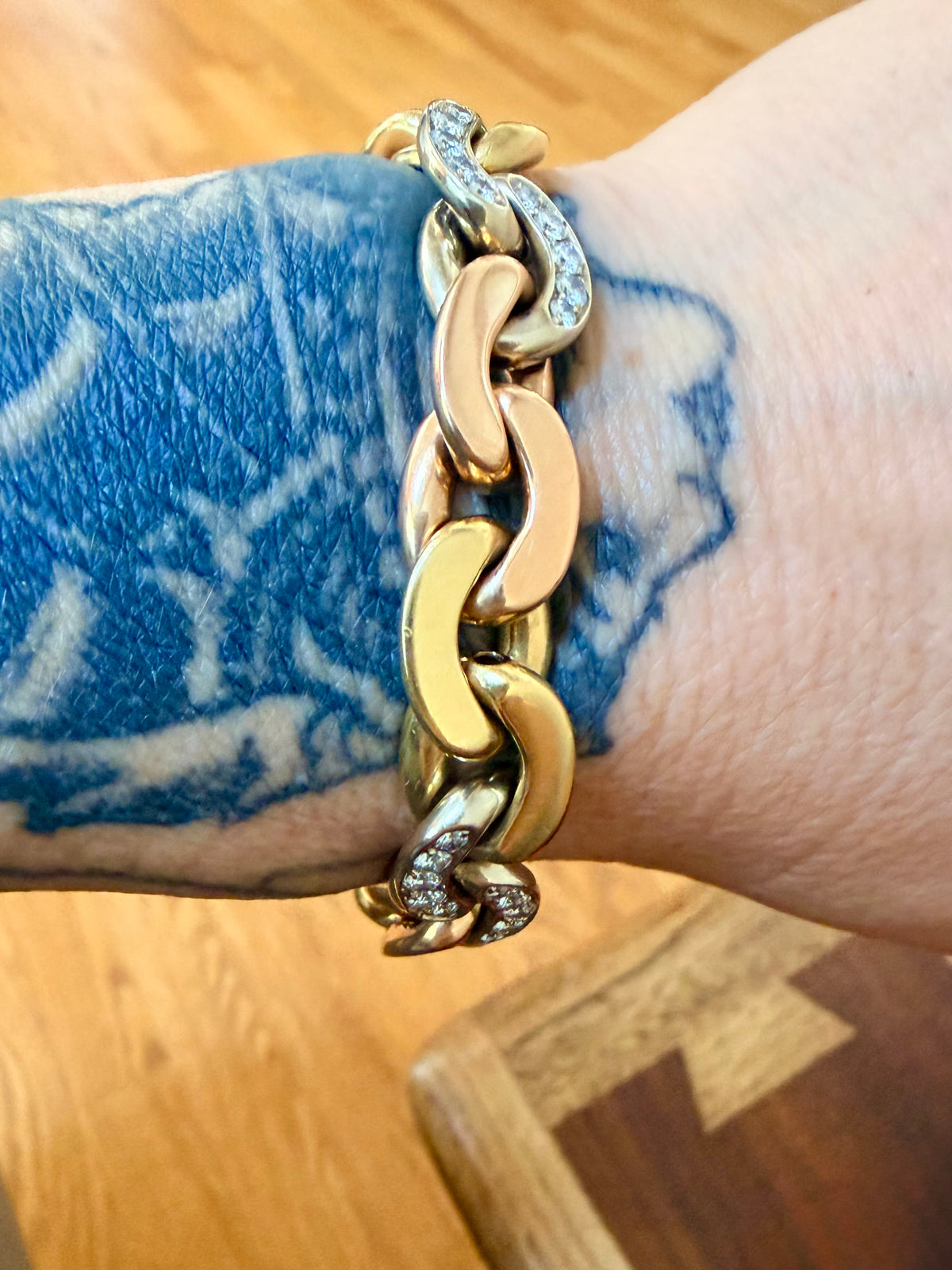 Vintage Three Tone Bvlgari Diamond Bracele
