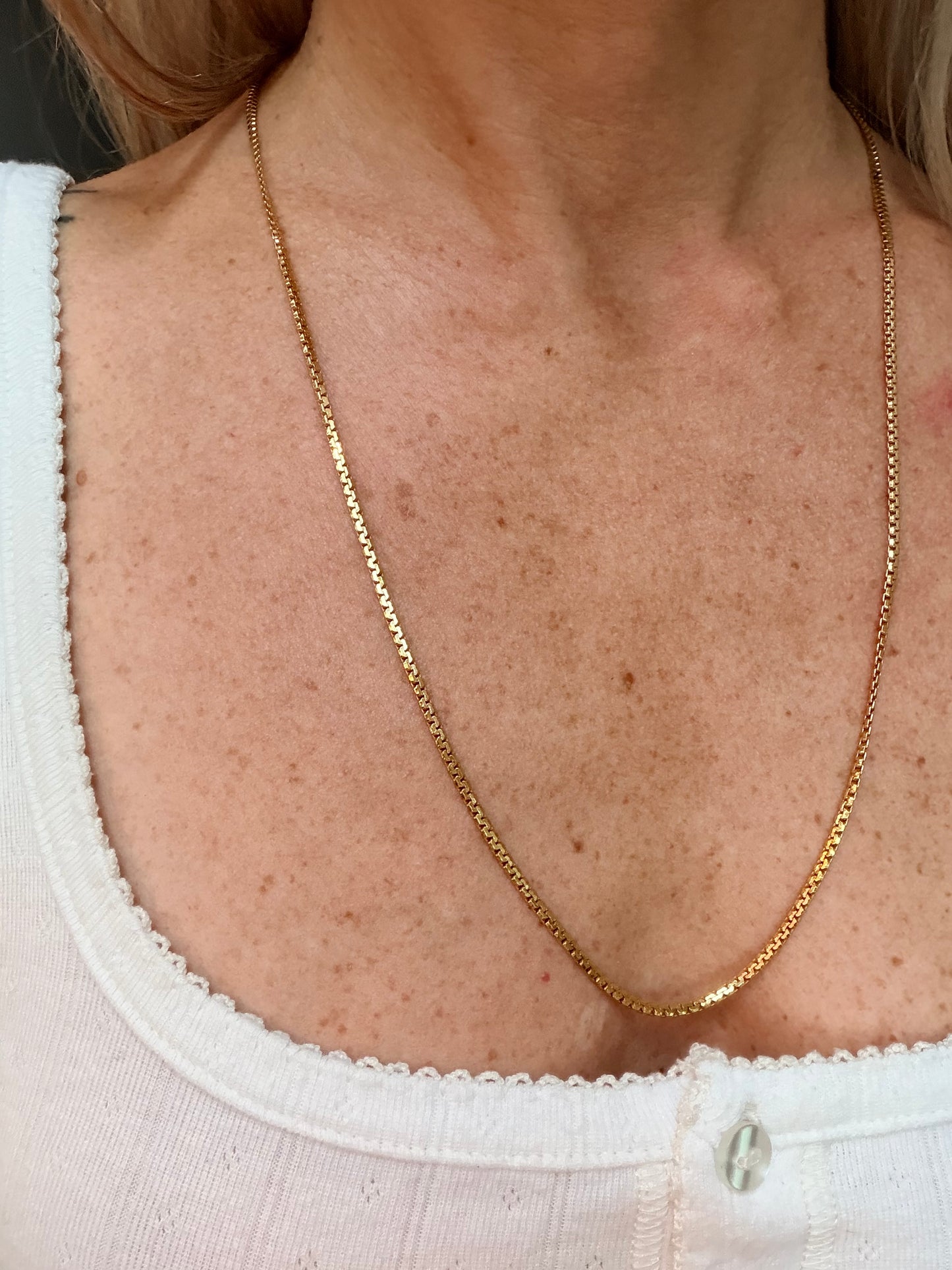 Vintage Italian Box Link Chain