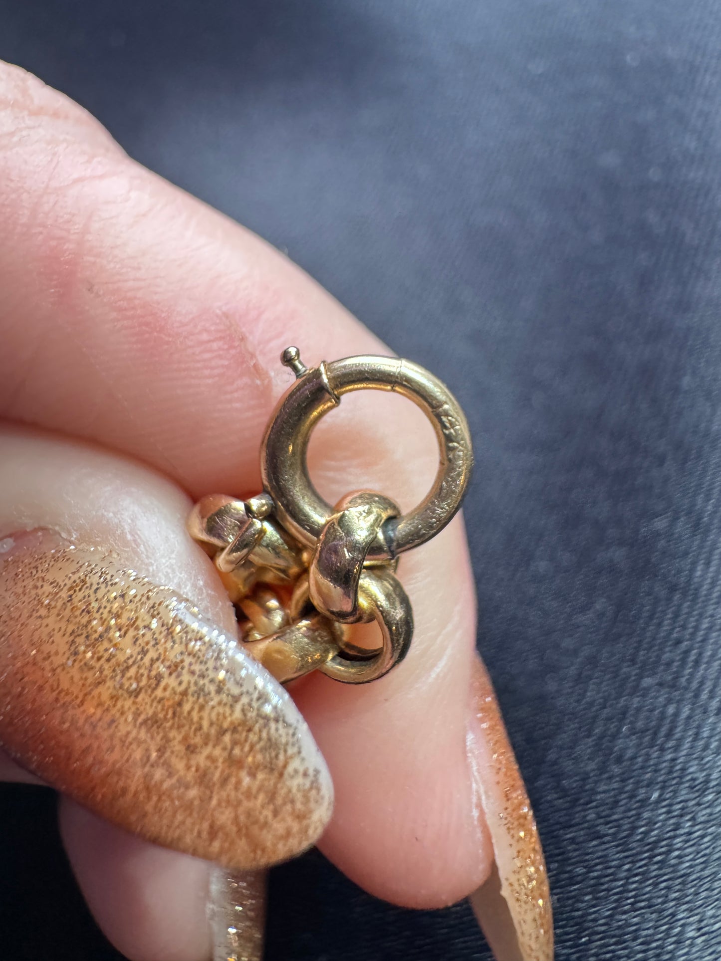 Vintage 14k Yellow Gold Long Rolo Link Chain