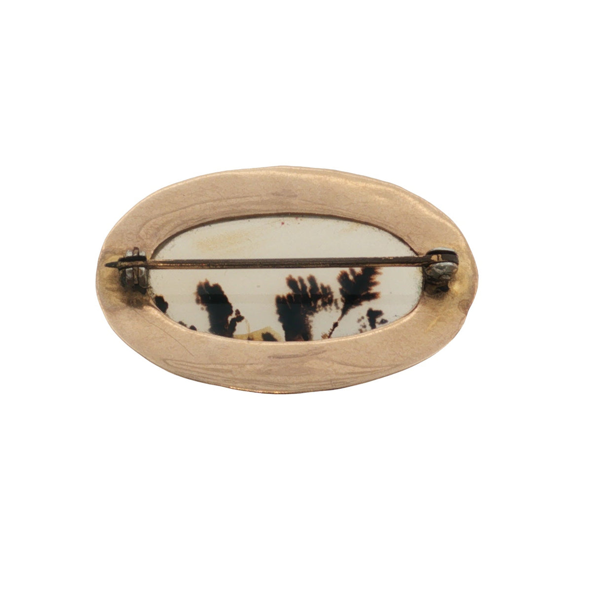 Vintage 14k Yellow Gold Dendritic Agate Brooch