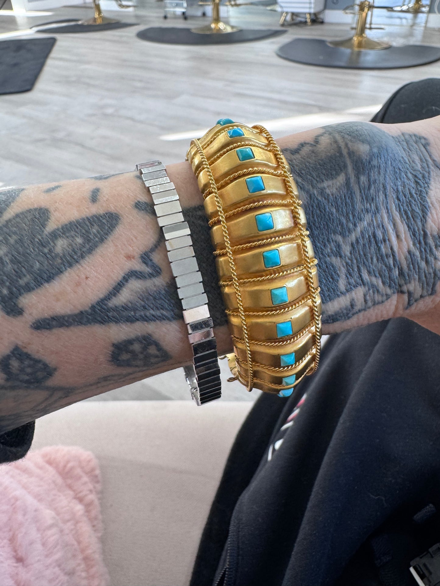 Dior 18k White Gold Mirror Bars Bangle