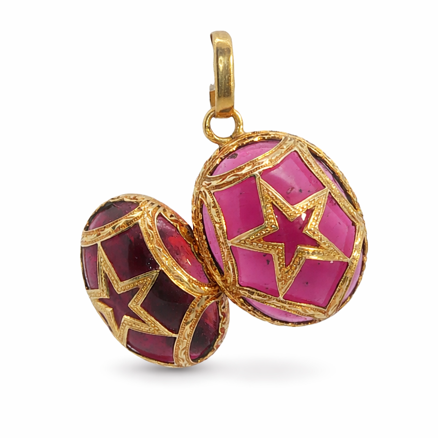 Antique French Garnet Star Egg Locket